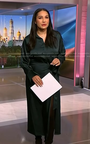 Morgan’s green midi shirtdress on NBC News Daily