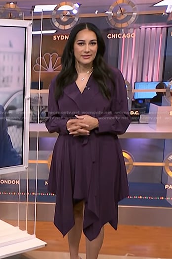 Morgan’s purple handkerchief hem dress on NBC News Daily