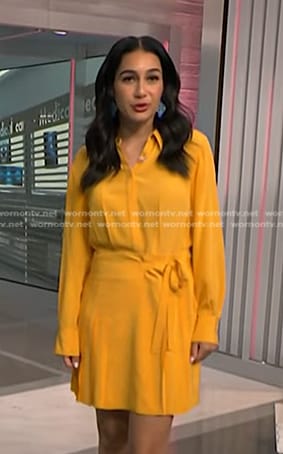 Morgan’s yellow pleated shirtdress on NBC News Daily