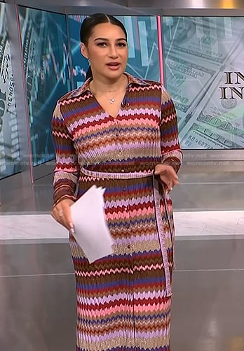 Morgan’s zig zag striped dress on NBC News Daily