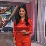 Morgan’s red chain print shirt and leather pants on NBC News Daily