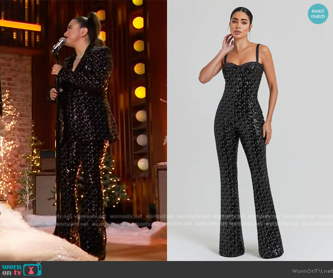 Nadine Merabi Hailey Black Jumpsuit worn by Ally Brooke on The Kelly Clarkson Show