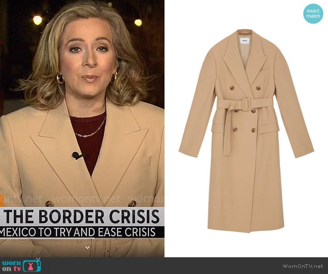 Nanushka Greta Coat worn by Christina Ruffini on CBS Mornings