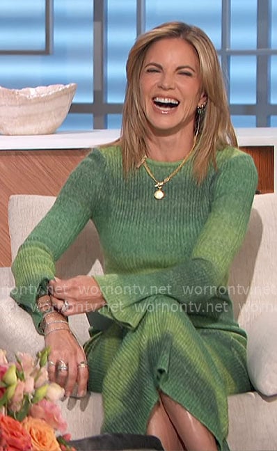 Natalie's green ombre knit dress on The Talk