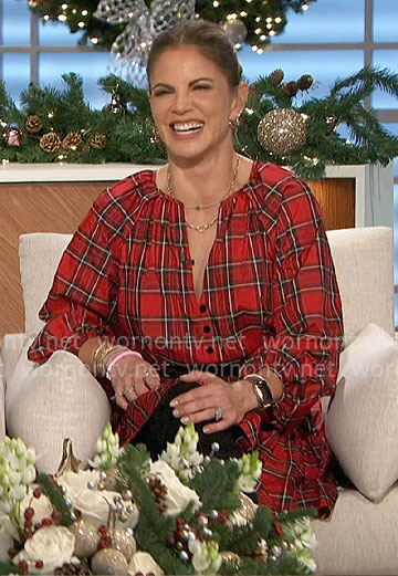 Natalie's red plaid dress on The Talk