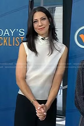 Natalie's white mock neck sleeveless top on Today