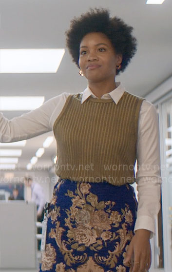 WornOnTV: Nella’s blue floral skirt on The Other Black Girl | Sinclair ...