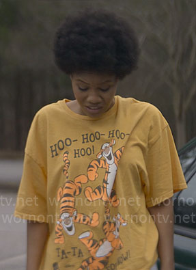 Nella's Tigger t-shirt on The Other Black Girl