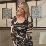 Nicole’s black and white printed tulle dress on Days of our Lives