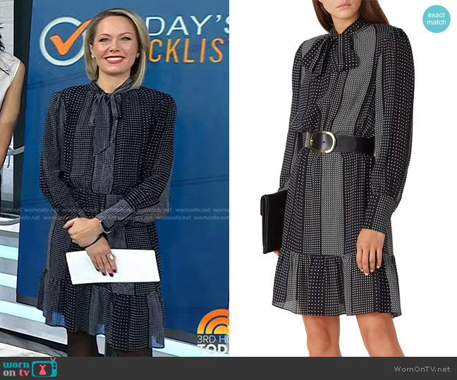 Nicole Miller Kaleidostripe Flounce Dress worn by Dylan Dreyer on Today