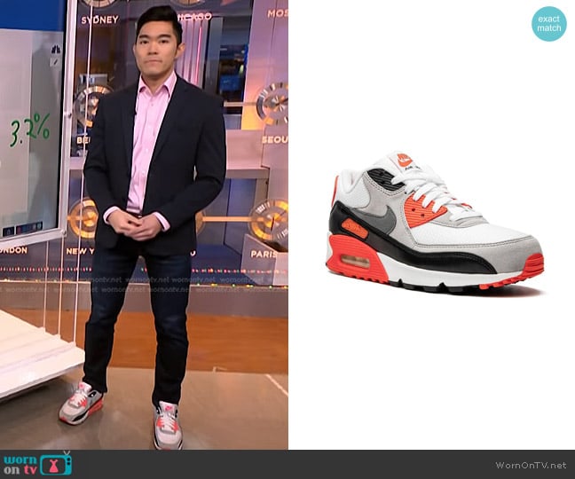 Nike Air Max 90 OG Infrared Sneakers worn by Brian Cheung on NBC News Daily