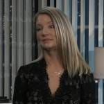 Nina’s black lace long sleeved NYE dress on General Hospital