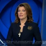 Norah’s navy embellished jacket on CBS Evening News