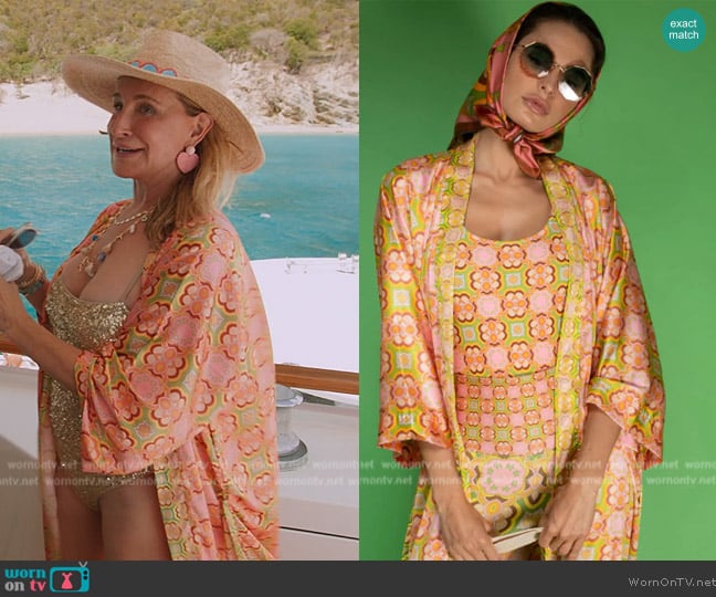 Nuvula Pastel Floral Robe worn by Sonja Morgan on The Real Housewives Ultimate Girls Trip