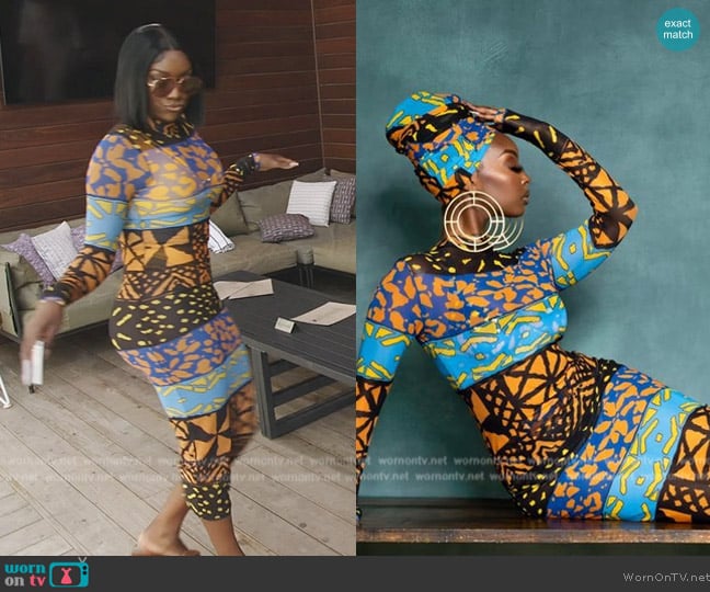 Ofuure Printed Dress worn by Wendy Osefo on The Real Housewives of Potomac