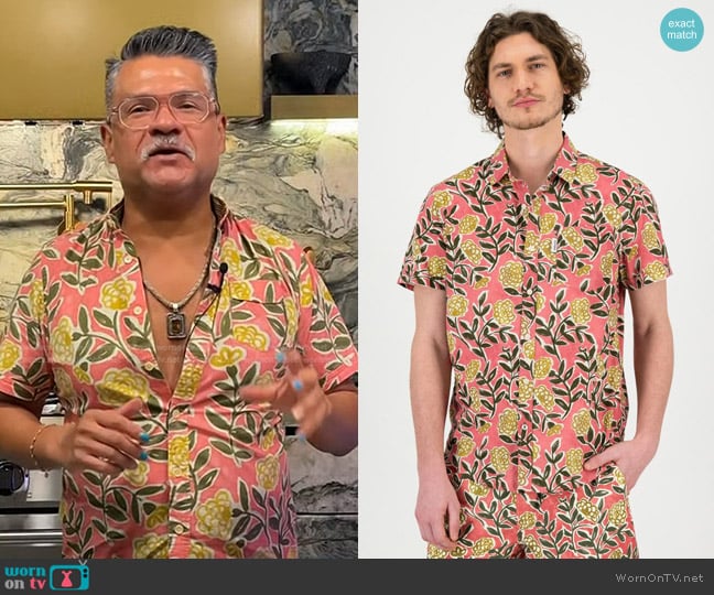 Old Khaki Luther Slim Fit Flora Shirt worn by Rick Martinez on Today