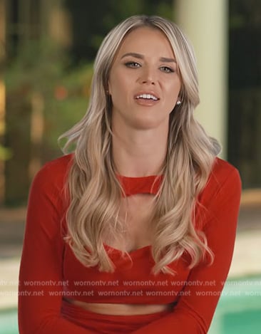 Madison's red cutout confessional top on Southern Charm