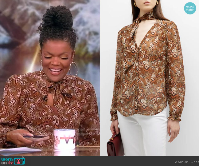 Paige Marcela Silk Blouse worn by Yvette Nicole Brown on The View