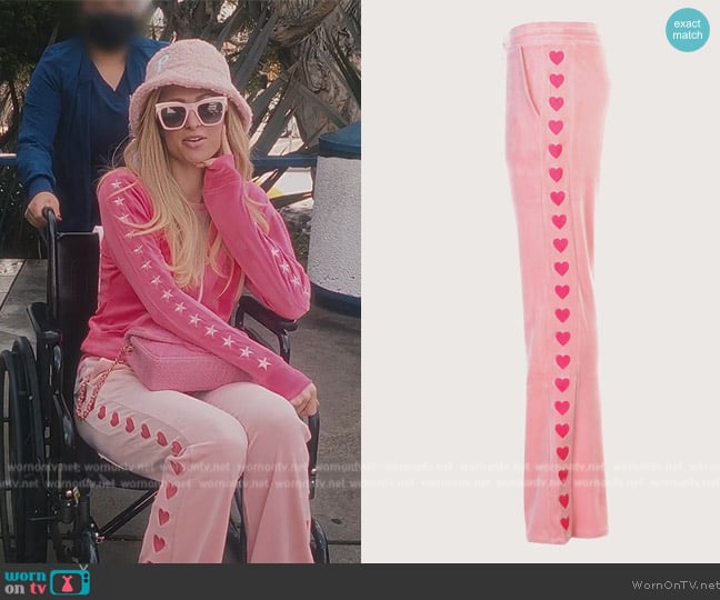 Paris Hilton Tracksuits Heart on Your Sleeve Pants worn by Paris Hilton on Paris in Love