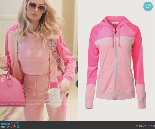 Paris Hilton Tracksuits Dazzle Color Block Hoodie worn by Paris Hilton on Paris in Love