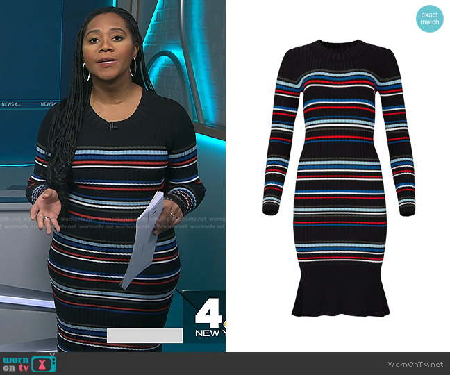 WornOnTV: Kay’s black striped ribbed dress on NBC News Daily | Kay ...