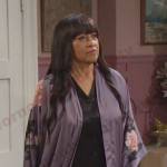 Paulina’s grey floral print robe on Days of our Lives