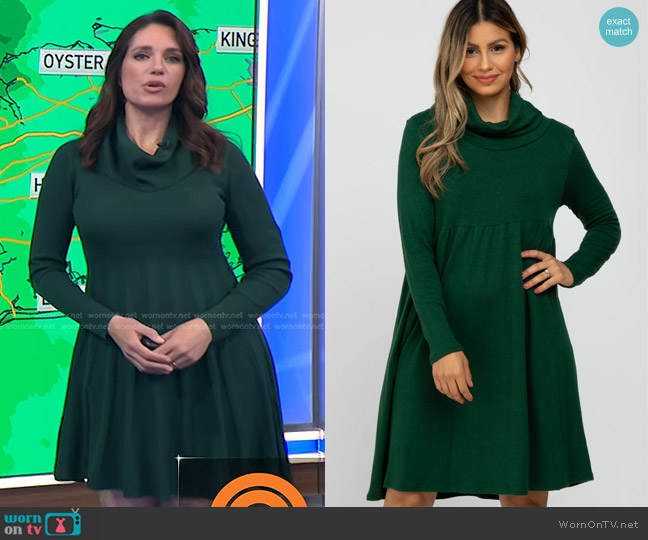 WornOnTV: Maria’s green cowl neck dress on Today | Maria Larosa ...