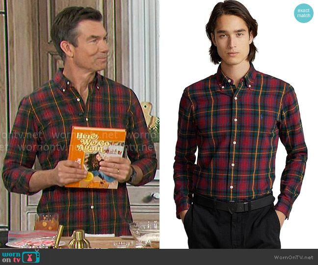 Polo Ralph Lauren Classic Fit Plaid Oxford Shirt worn by Jerry O'Connell on The Talk