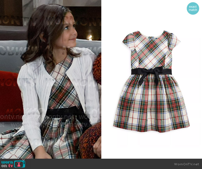 Polo Ralph Lauren Girls Plaid Fit-And-Flare Dress worn by Donna Corinthos (Scarlett Spears) on General Hospital