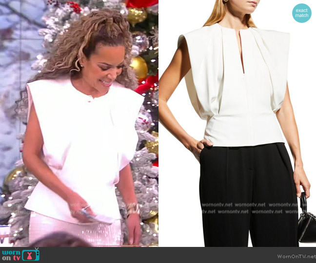 Proenbza Schouler Pleat-detail sleeveless top worn by Sunny Hostin on The View