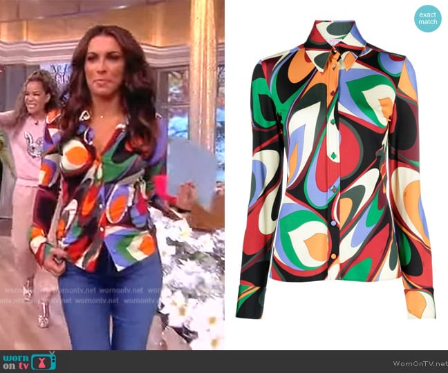 Pucci Onde-print long-sleeve shirt worn by Alyssa Farah Griffin on The View