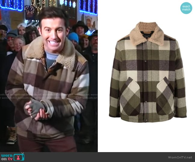 Rag & Bone Checked Wool Shirt Jacket worn by Will Ganss on Good Morning America