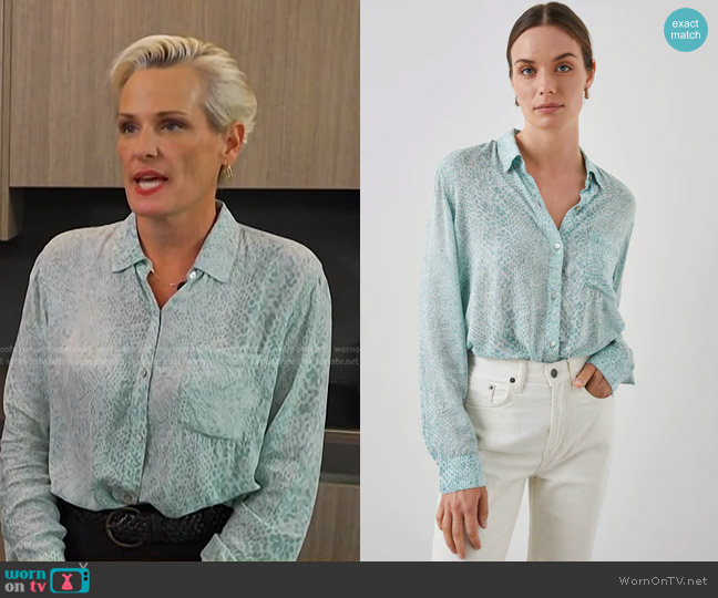 Rails Josephine Shirt in Mint Boa worn by Anna Hochkammer on NBC News Daily