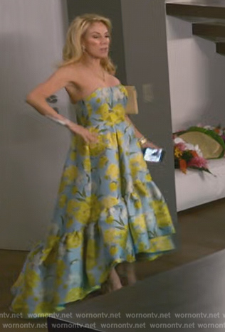 Ramona’s blue strapless floral print dress on The Real Housewives Ultimate Girls Trip