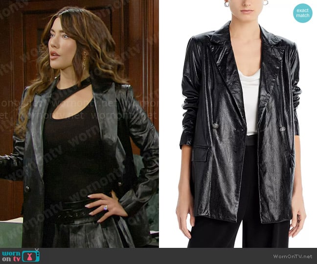 Ramy Brook Aubrey Jacket worn by Steffy Forrester (Jacqueline MacInnes Wood) on The Bold and the Beautiful