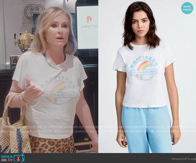 Re/Done Classic Equality Tee worn by Kathy Hilton on Paris in Love