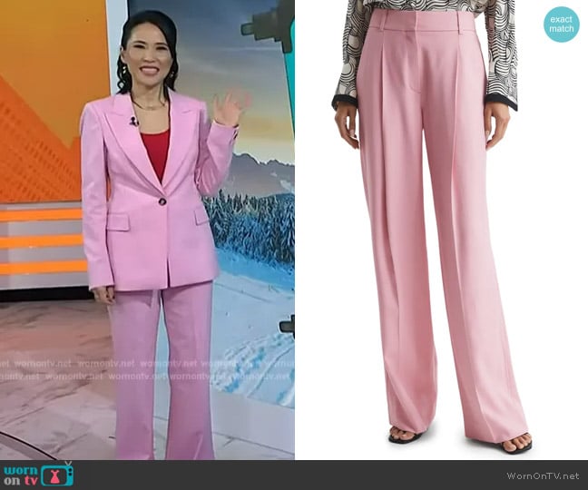 Reiss Bonnie Wide Leg Pleat Front Trousers worn by Vicky Nguyen on Today