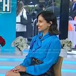 Dr. Rekha Kumar’s blue tie neck blouse on Today