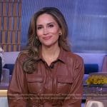 Rhiannon’s brown leather shirtdress on Good Morning America