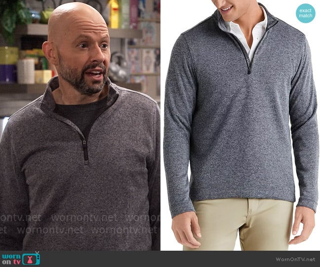 Rhone Commuter Quarter Zip Sweater worn by Jim Kearney (Jon Cryer) on Extended Family