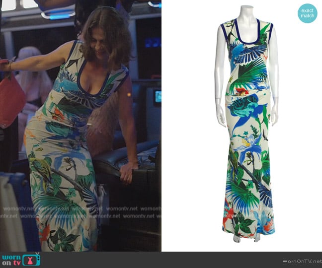 Roberto Cavalli Printed Dress worn by Julia Lemigova (Julia Lemigova) on The Real Housewives of Miami