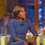 Robin’s blue split-neck dress on Good Morning America