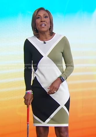 Robin's colorblock knit dress on Good Morning America