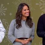 Rocsi Diaz’s grey cropped sweater and mini skirt on Good Morning America