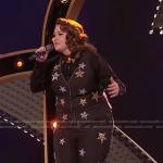 Ruby Leigh’s black star embellished vest and pants on The Voice