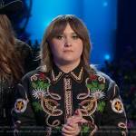 Ruby Leigh’s black embroidered western shirt on The Voice