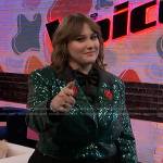 Ruby Leigh’s green sequin cropped blazer on The Voice