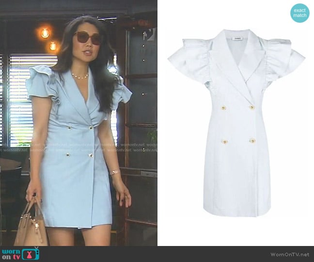 Sandro Angelina Dress in Light blue worn by Crystal Kung Minkoff on The Real Housewives of Beverly Hills