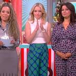 Sara’s green and blue plaid pants on The View