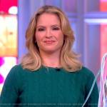 Sara’s green cable knit sweater on The View